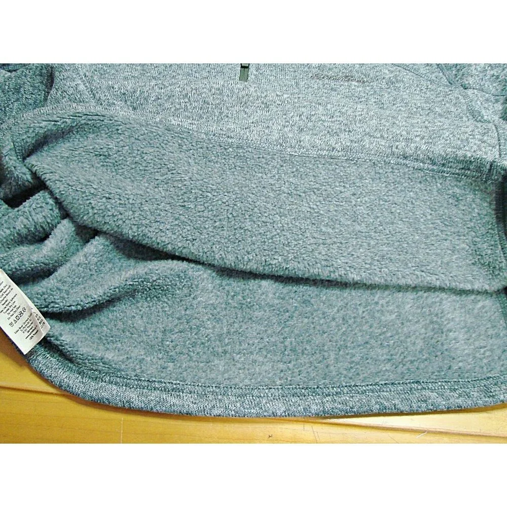 Eddie Bauer Mens Radiator Fleece Pullover 1/4-Zip Heather Blue Mock Neck Size XL